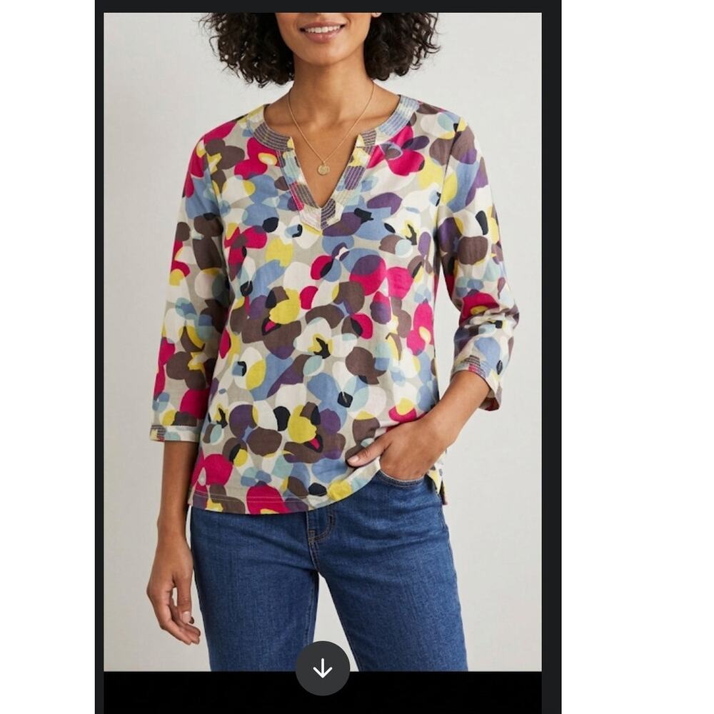 Boden Women's abstract multicolor 3/4 Sleeve Size 4 US,  8 UK